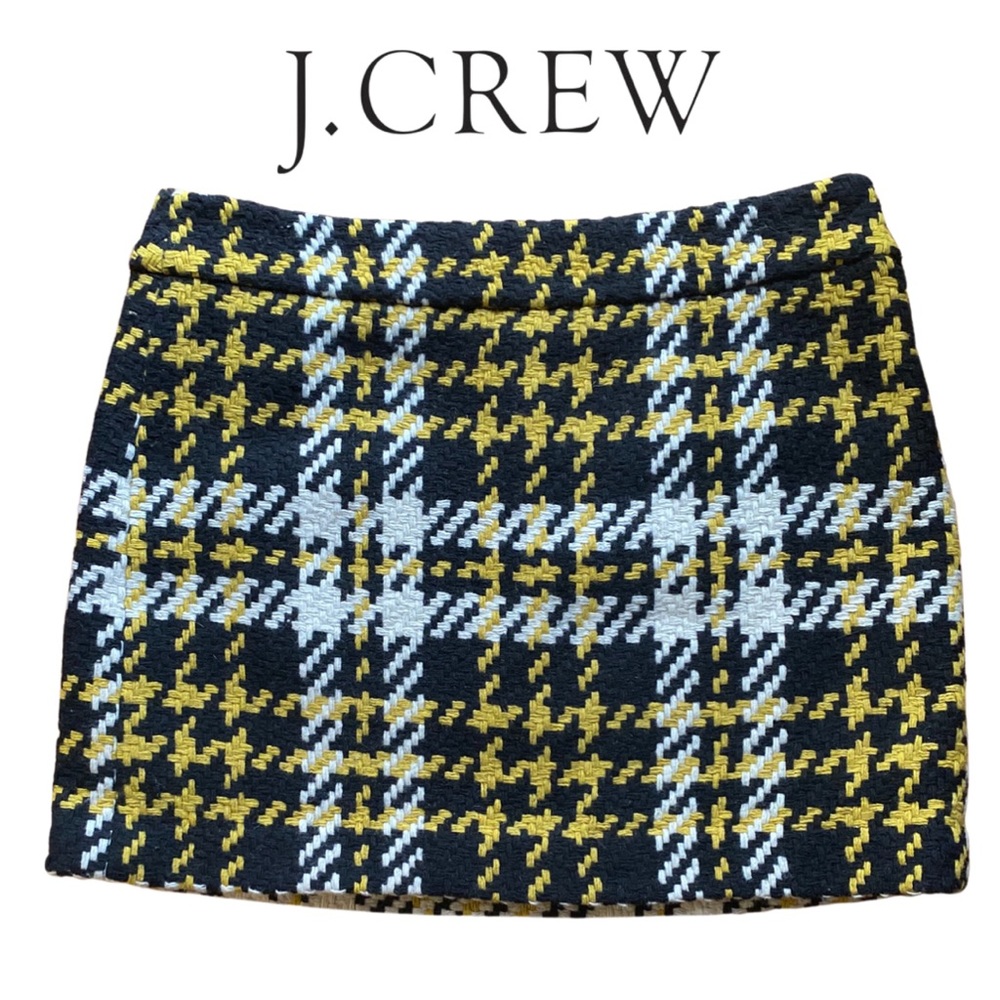 J. Crew Black and Yellow Plaid Mini Skirt